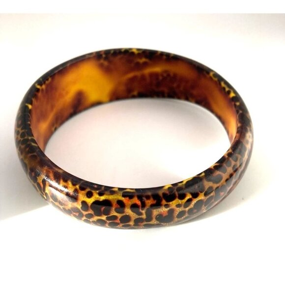 Set of 3 Acrylic Animal Leopard Print Chunky Bracelet Bangles - Picture 7 of 12